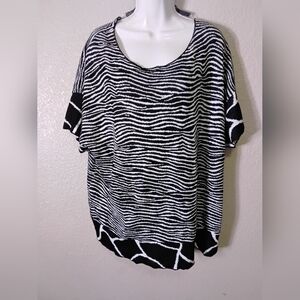 Chico's Black and White Zebra Print Top
